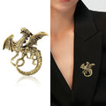 Alloy Flying Dragon Brooch Pendant For Men's Suit Accessories view 2
