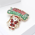 Alloy Enamel Santa Brooch Pin For Christmas Clothing Decoration view 2