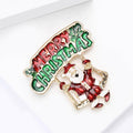 Alloy Enamel Santa Brooch Pin For Christmas Clothing Decoration view 3