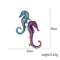 Alloy Enamel Seahorse Brooch Cute Ocean Animal Lapel Pin For Apparel view 5