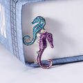 Alloy Enamel Seahorse Brooch Cute Ocean Animal Lapel Pin For Apparel view 4