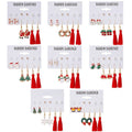 Elegant Christmas Enamel Pearl Stud Set With Santa Tree Wreath Snowflake Reindeer Red Tassel Alloy Earrings view 1