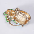 Alloy Enamel Green Frog Brooch Pin For Animal Lapel Decoration view 3