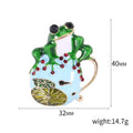 Alloy Enamel Green Frog Brooch Pin For Animal Lapel Decoration view 5