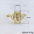 Creative Square Zircon Wedding Ring For Women, European American Fashion Jewelry view 5
