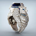 Fashion Parrot Rhinestone Women's Ring Animal Shape Crystal Inlaid Finger Jewelry Accessory view 1