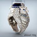 Fashion Parrot Rhinestone Women's Ring Animal Shape Crystal Inlaid Finger Jewelry Accessory view 4