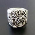 Classic Alloy Flower Ring For Women European American Vintage Floral Finger Jewelry view 2