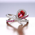 Elegant Women's Blue Sapphire Ring Copper Plated Zircon Proposal Ring view 2