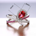 Elegant Women's Blue Sapphire Ring Copper Plated Zircon Proposal Ring view 5