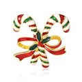Alloy Enamel Colorful Bow Cane Brooch For Christmas Gifts view 4