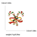 Alloy Enamel Colorful Bow Cane Brooch For Christmas Gifts view 5