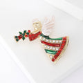 Alloy Enamel Rhinestone Angel Brooch Pin For Christmas Clothing Accessories view 3