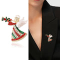 Alloy Enamel Rhinestone Angel Brooch Pin For Christmas Clothing Accessories view 2