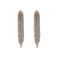 Copper Geometric Triangle Rhinestone Long Tassel Drop Earrings For Women Fashion OL Style view 5