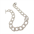 European American Geometric Alloy Full Rhinestone Chain Choker Necklace Statement Collar Jewelry view 5