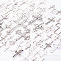 DIY Vintage Alloy Antique Silver Cross Charms Jewelry Bracelet Earring Kit Accessories 70 Styles Earrings view 2