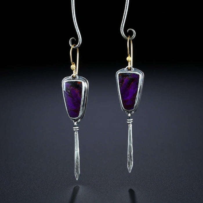 Vintage Long Alloy Drop Earrings For Women, European American Fashion Statement Jewelry