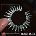 Vintage Exaggerated Alloy Rhinestone Large Earrings For Women, European American Statement Jewelry view 5