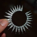 Vintage Exaggerated Alloy Rhinestone Large Earrings For Women, European American Statement Jewelry view 2