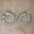 Vintage Exaggerated Alloy Rhinestone Large Earrings For Women, European American Statement Jewelry view 4