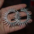 Vintage Exaggerated Alloy Rhinestone Large Earrings For Women, European American Statement Jewelry view 3