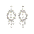 Alloy Hollow Teardrop Drop Earrings For Women, Irregular Long Tassel Statement Style view 5