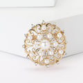 Alloy Hollow Pearl Brooch For Women's Suits Cardigans And Coats view 2