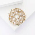 Alloy Hollow Pearl Brooch For Women's Suits Cardigans And Coats view 3