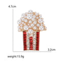 Alloy Rhinestone Pearl Popcorn Brooch Pin For Suit Lapels view 5