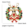 Alloy Enamel Rhinestone Reindeer Brooch Pin For Christmas Apparel view 5