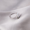 Korean Shell Flower Zircon Leaf Open Ring, Simple Fashion Adjustable Index Finger Ring For Women view 4