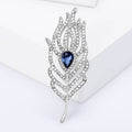 Alloy Feather Pendant Brooch Pin For Elegant Women's Apparel view 3