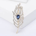 Alloy Feather Pendant Brooch Pin For Elegant Women's Apparel view 2