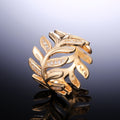 Creative Vine Leaf Women's Zircon Ring Fashion Party Cocktail Jewelry Accessories view 2