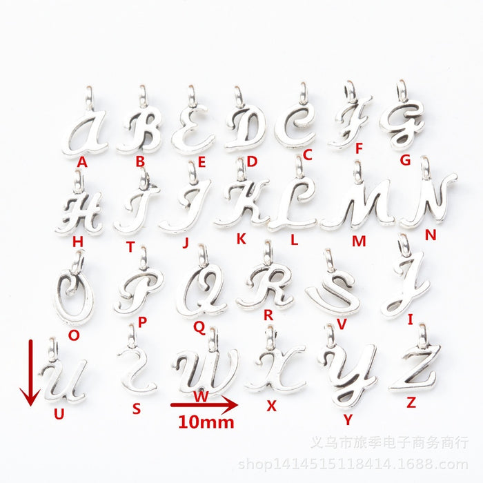 Zinc Alloy Letters Numbers Charm Pendant for DIY Necklace Bracelet Jewelry Making