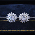Sparkling Sunflower Zircon Oversized Stud Earrings, Creative Versatile Fashion Ear Jewelry view 2