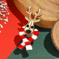 Alloy Enamel Reindeer Brooch Pin For Christmas Holiday Clothing Decor view 2