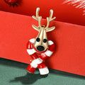 Alloy Enamel Reindeer Brooch Pin For Christmas Holiday Clothing Decor view 4