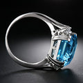 Creative Large Rectangle Cubic Zirconia Women's Ring European American Wedding Ring Jewelry view 4