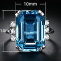 Creative Large Rectangle Cubic Zirconia Women's Ring European American Wedding Ring Jewelry view 5
