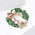Alloy Enamel Rhinestone Snowman Brooch For Christmas Apparel view 2