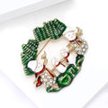 Alloy Enamel Rhinestone Snowman Brooch For Christmas Apparel view 3