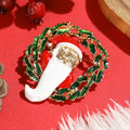 Alloy Enamel Santa Claus Brooch For Christmas Festival Clothing Decoration view 2