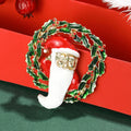 Alloy Enamel Santa Claus Brooch For Christmas Festival Clothing Decoration view 4