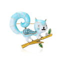 Alloy Rhinestone Enamel Squirrel Brooch Pin For Clothing Accessories view 1