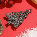 Hollow Alloy Rhinestone Christmas Tree Brooch For Holiday Clothing Accessories view 3
