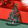 Hollow Alloy Rhinestone Christmas Tree Brooch For Holiday Clothing Accessories view 4