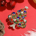 Alloy Enamel Rhinestone Christmas Tree Brooch Pin For Holiday Outfits (6603) view 2