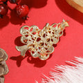 Alloy Enamel Rhinestone Christmas Tree Brooch Pin For Holiday Outfits (6603) view 3